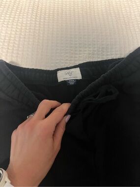 American Eagle Black Drawstring Jogger Sweatpants